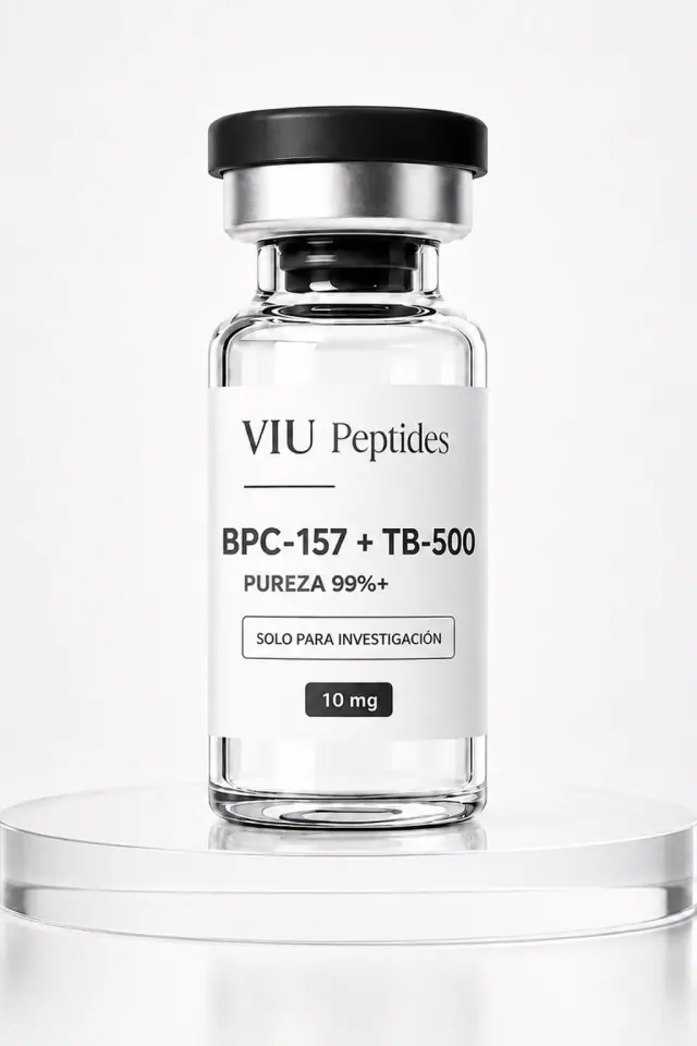 Vial ViuPeptides BPC-157 + TB-500 5 mg + 5 mg para investigación científica en México