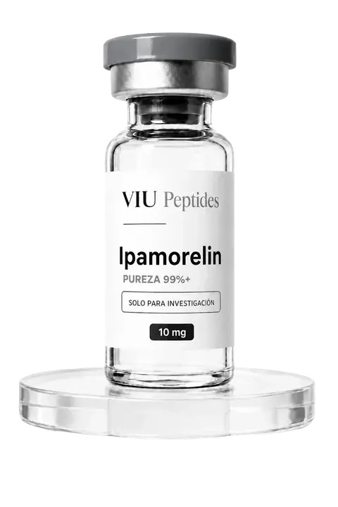 Vial ViuPeptides Ipamorelin 10 mg para investigación, México