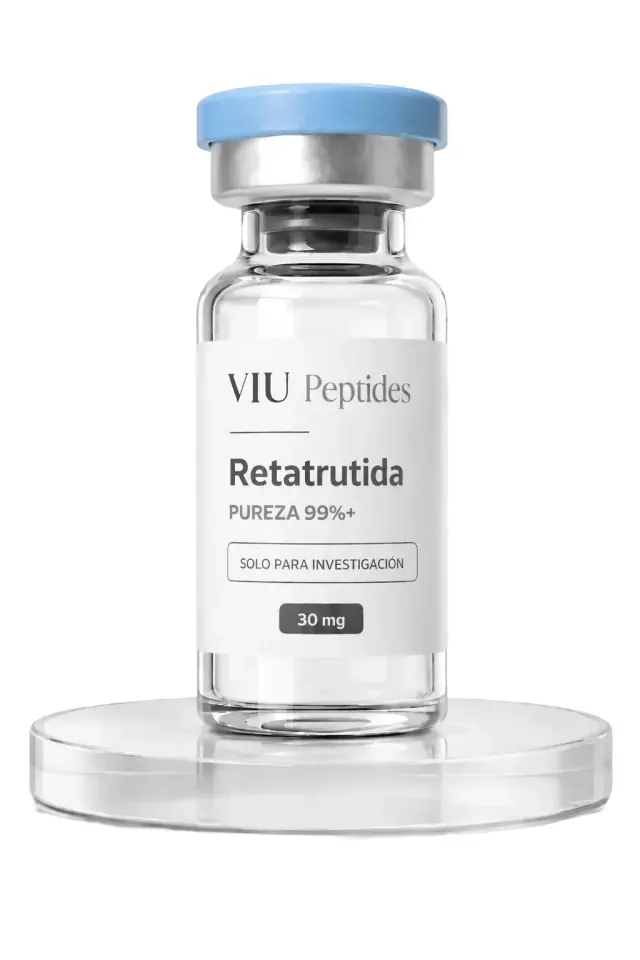 Vial ViuPeptides Retatrutide 30 mg para investigación, México