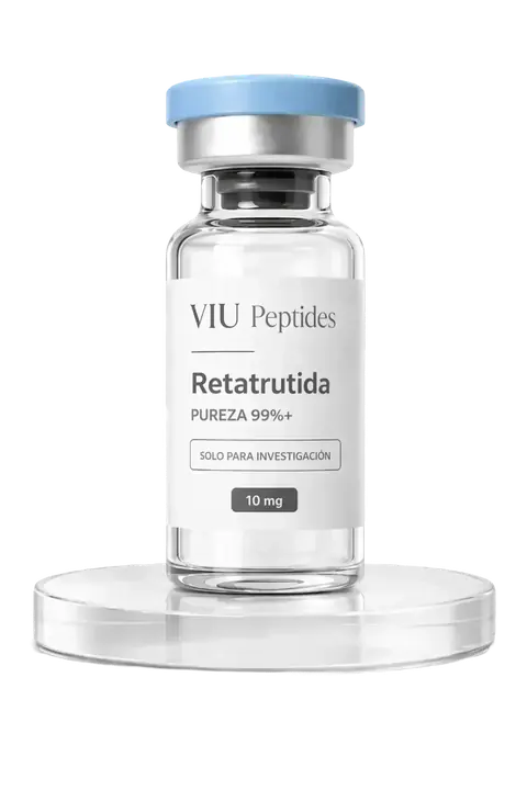 Vial ViuPeptides Retatrutide 10 mg para investigación, México