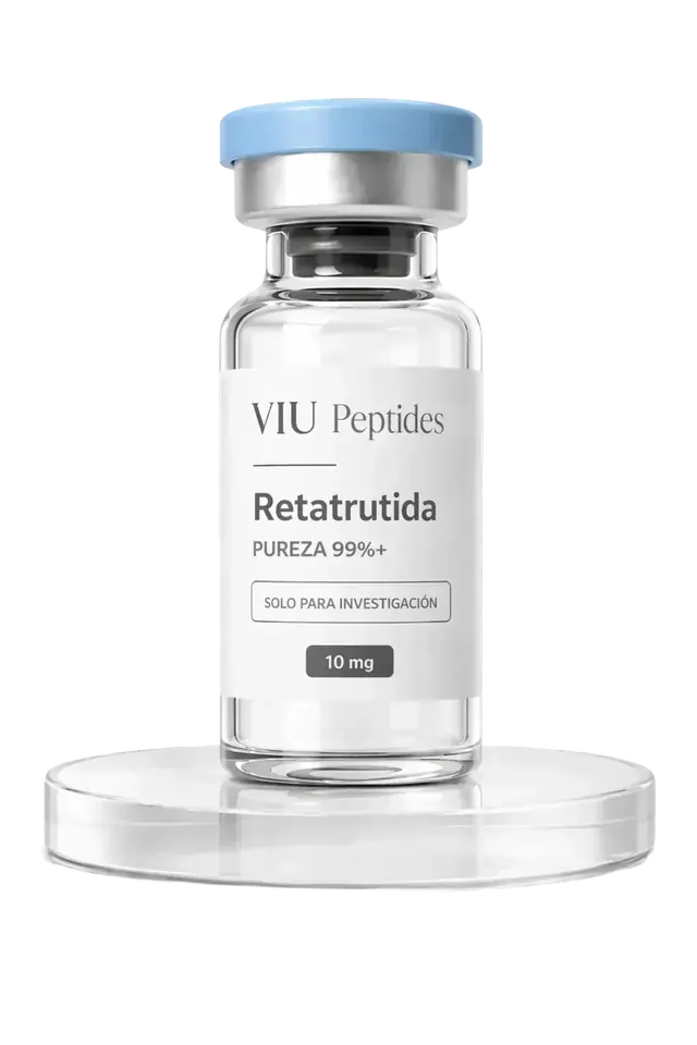Vial ViuPeptides Retatrutide 10 mg para investigación, México